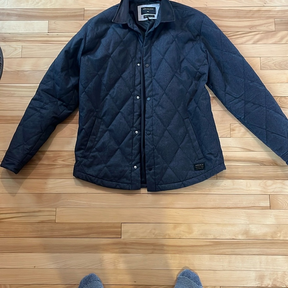 Quiksilver Black Lightweight Quilted Shirt Jacket, XL